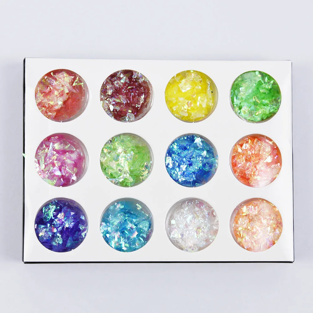 12 бутылок/набор блестки для ногтей|Стразы и украшения| |