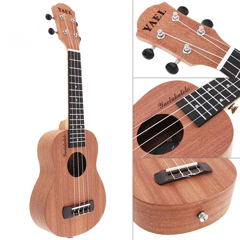 

2pcs Ukulele Acoustic Guitar Sapele Wood Ukulele Hawaii 4 String Guitar - 21 Inch & 23 Inch