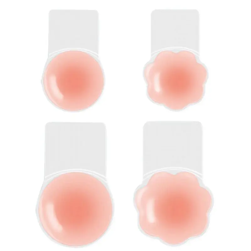 

1 пара многоразовые силиконовые накладки на соски Для женщин платье с открытой спиной и липкий подтяжка груди пуховые наклейки пуш-ап, прили...