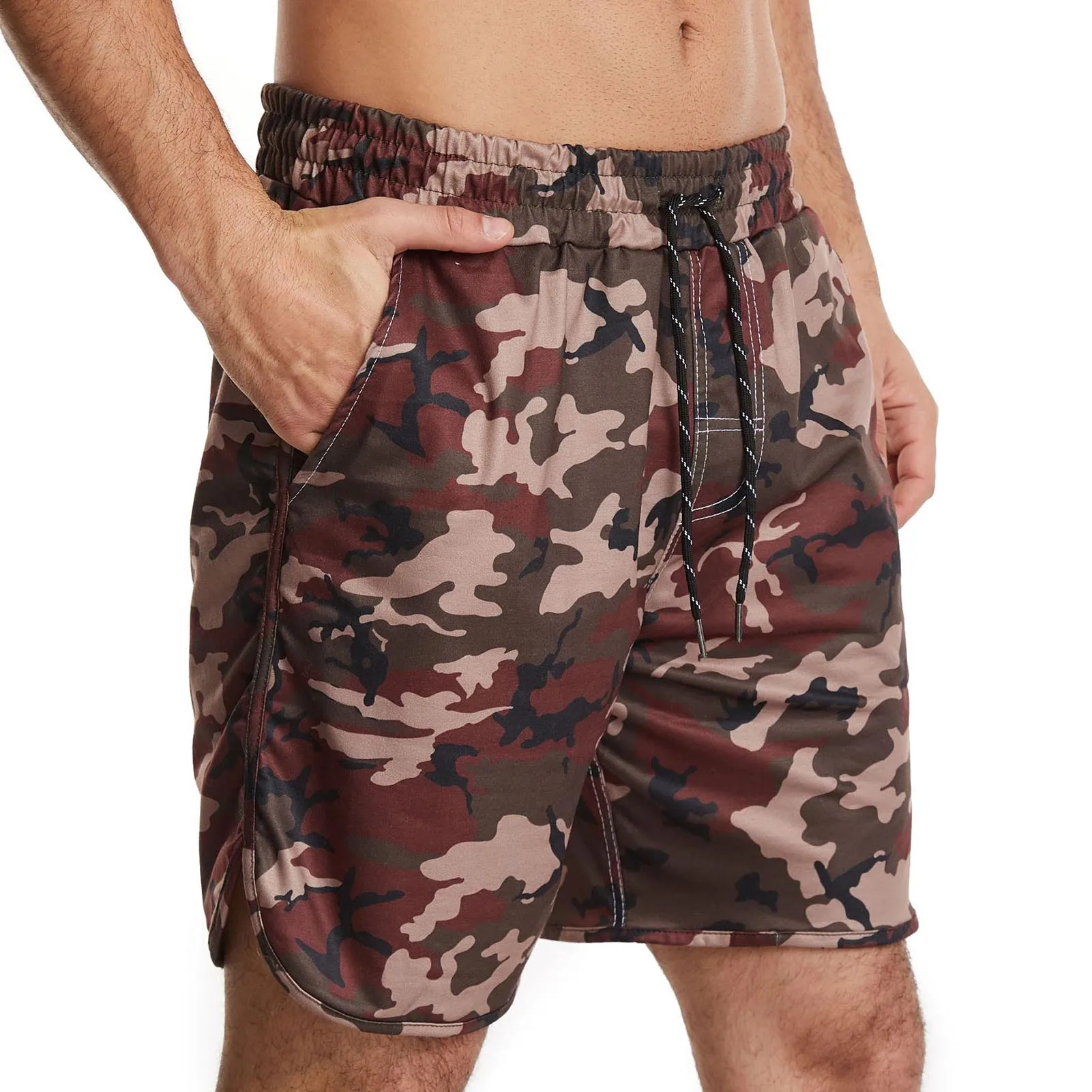 

Men's Shorts Summer Camouflage Running Fitness Pants Casual Comfortable Loose Swimwear Middle Waist Drawstring Closure ​Trunks