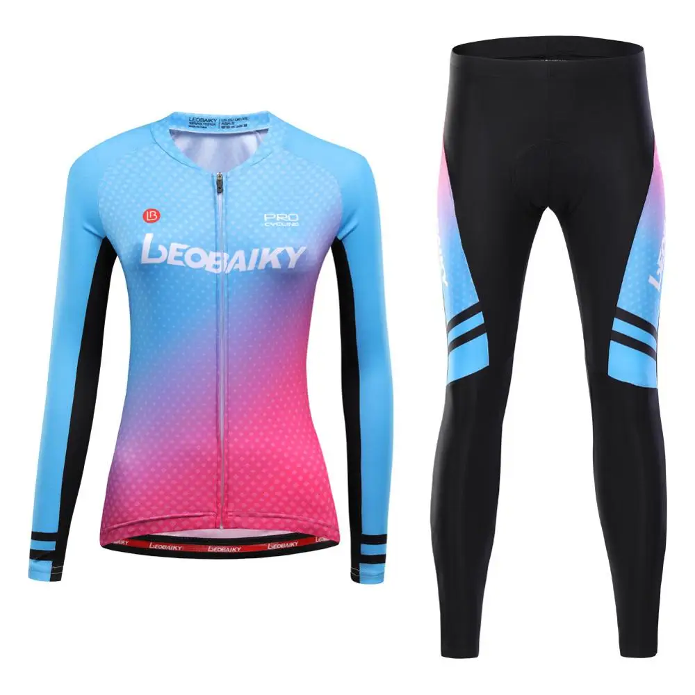 Pro Team MTB Bike Clothing Women Cycling Jersey Set Long Sleeve Summer Road Racing Bicycle Clothes Ladies Ciclismo Uniform