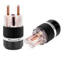 monosaudio e101f101 transparent 99 998 pure copper eur power plug hifi audio power cord cable power plug iec female connector