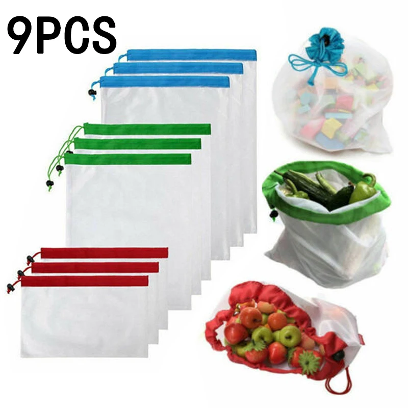 Lightweight Storage Bags Polyester Medicines Cosmetics 6/9Pcs Grocery Fruit Kitchen Organizer | Дом и сад