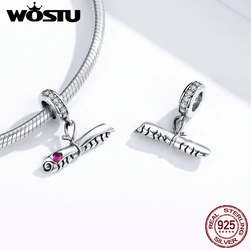 WOSTU подлинные 925 пробы серебряные бусины с надписью Love подходят к оригинальному