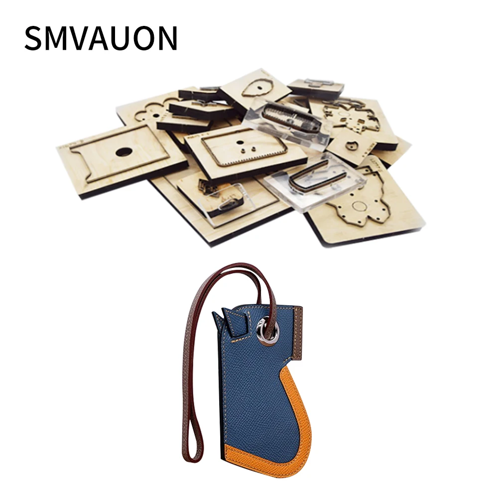 SMVAUON дерева высечки пресс форм Diy кожа геометрической формы брелок для ключей с