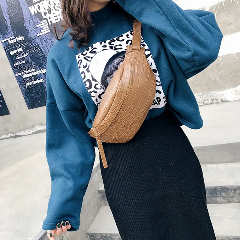 Beltbag Женская поясная сумка из кожи крокодила, сумка банана на молнии, Кожаная поясная сумка с почками, сумки через плечо