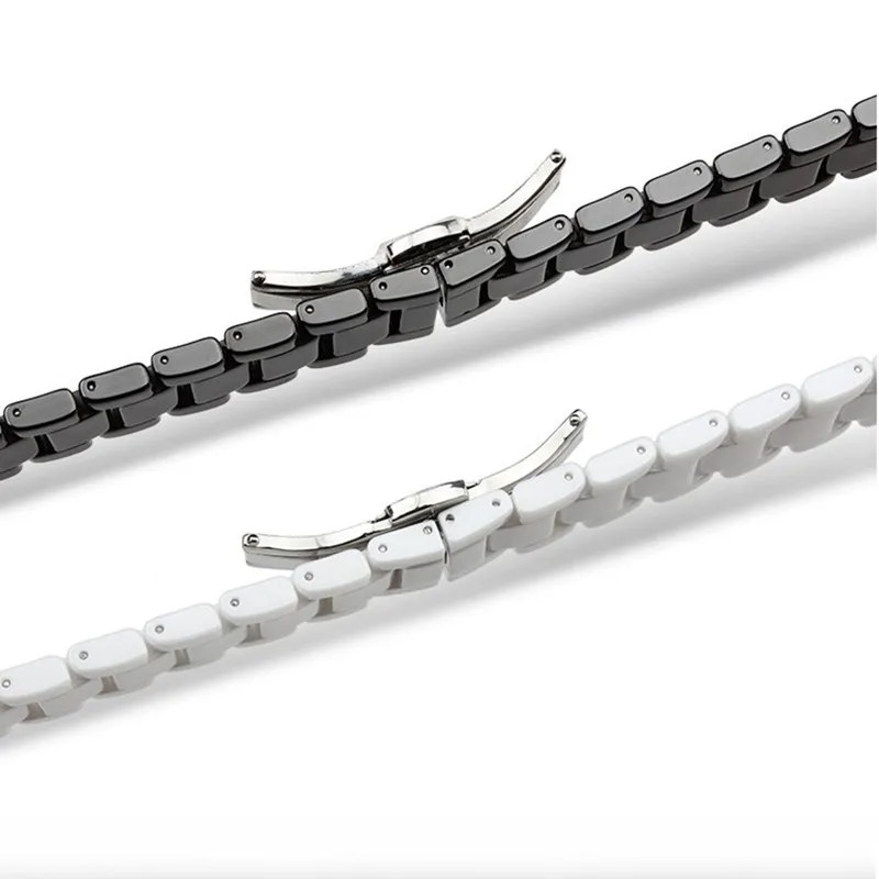 22mm/20mm Stainless Steel with Ceramic Bracelet Strap for Samsung Gear S3 Band for Galaxy Watch 46mm/42mm/Active 2 1 40mm 44mm