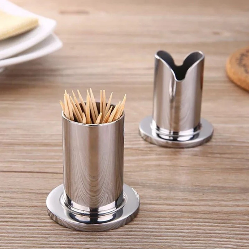 

Kitchen Bar Table Decoration Thickening Stainless Steel Geometric Toothpick Box Toothpicks Holders