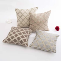 meijuner cushion cover vintage chenille pillowcase jacquard grid cushion case plaid pattern elegant cushion cover for homey388