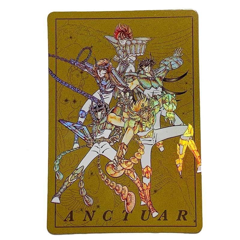 

1PCS Saint Seiya Anime Figures Bronzing Flash Cards Limited Card Gold Saint Collectible Cards Toys Christmas Gifts for Children