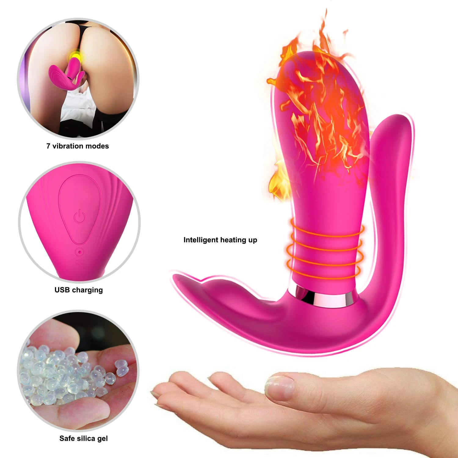 Anal Vibrator Wireless Remote Control Massage Powerful Vibrating Silicone Butt Plug Heating Butterfly Strapon Sex Toys For Woman |