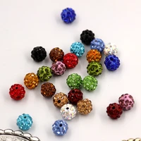 20pcsset 10mm pottery clay rhinestone ball diy bracelet beads through hole handmade beaded earrings shoes clothing accessories
