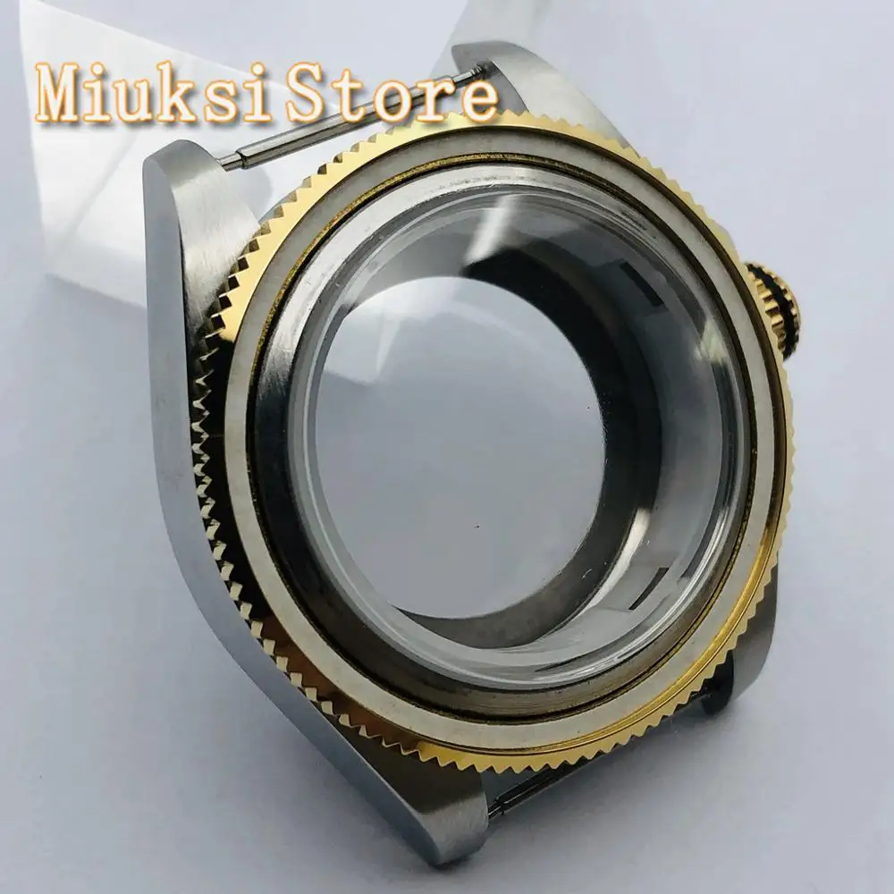 Чехол-накладка из сапфирового стекла 43 мм серебристо-золотистый прозрачный