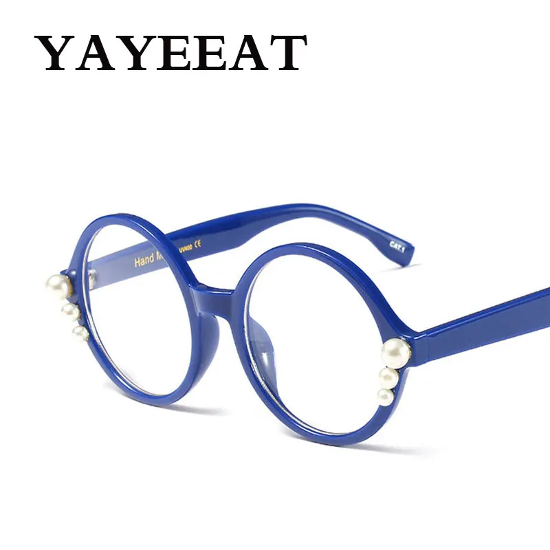 Винтажные круглые оптические прозрачные очки женские Роскошные Жемчужные