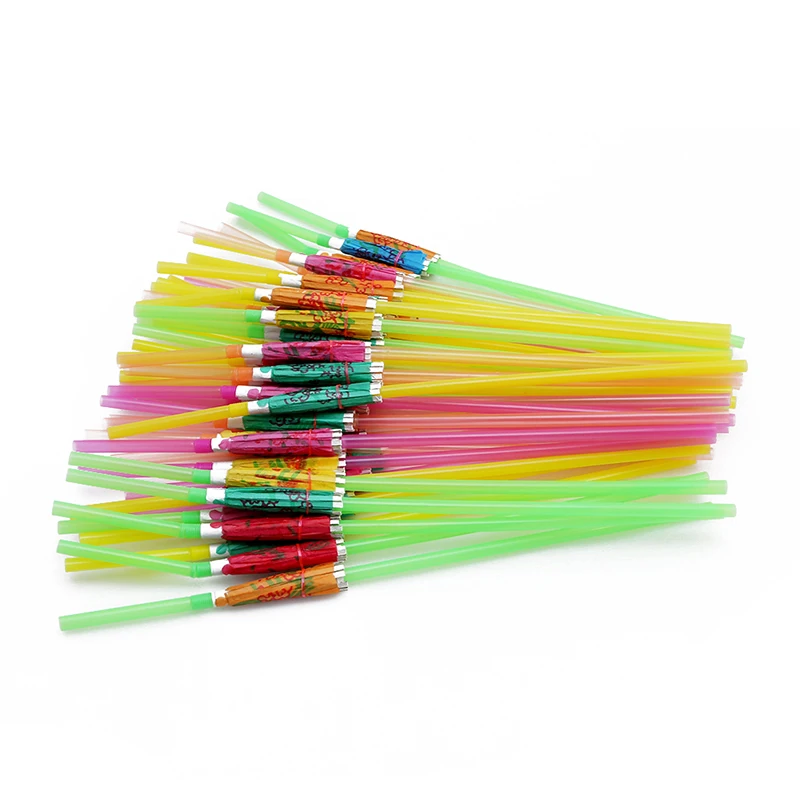 50 шт./упак. тропический зонтик разных цветов коктейльный аксессуар гибкие