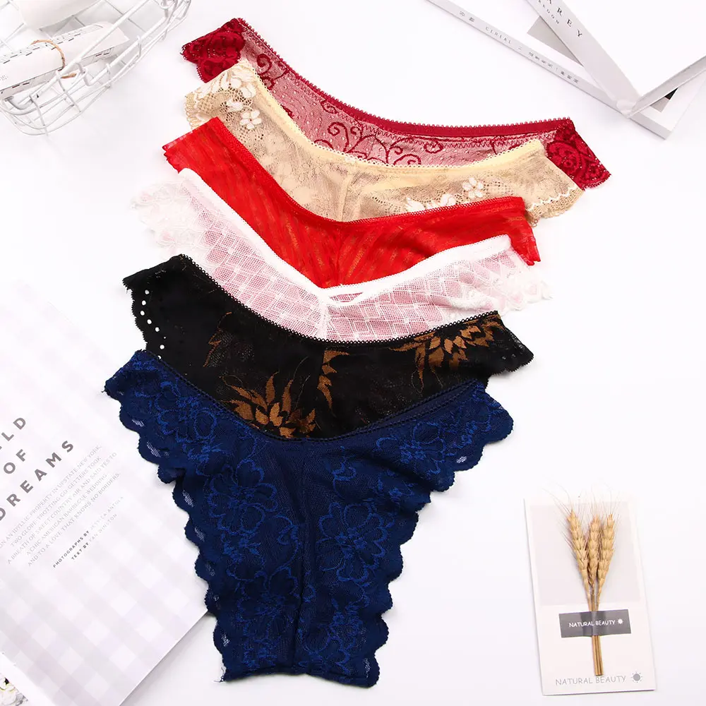 Женское сексуальное кружевное нижнее белье с вышитыми цветами трусики t образной