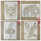 Трафареты для рисования на стену, А4, 29 см, раскраска для скрапбукинга, тиснильный альбом, 4 шт.