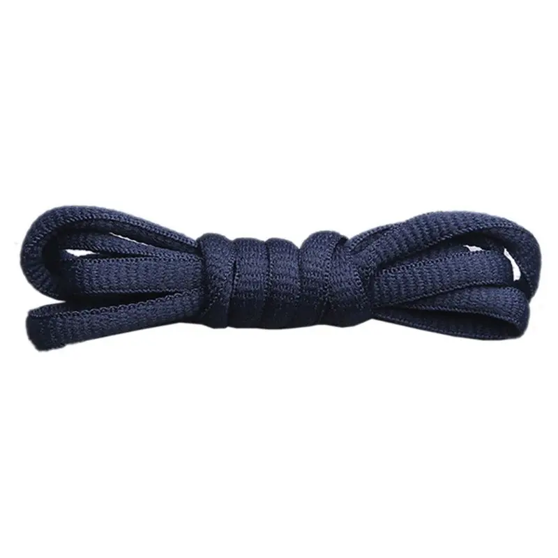 Dark blue 1 пара мужские женские цветные эластичные круглые шнурки для ботинок детские мокасины для взрослых шнурки 19 цветов - Цвет: Dark blue