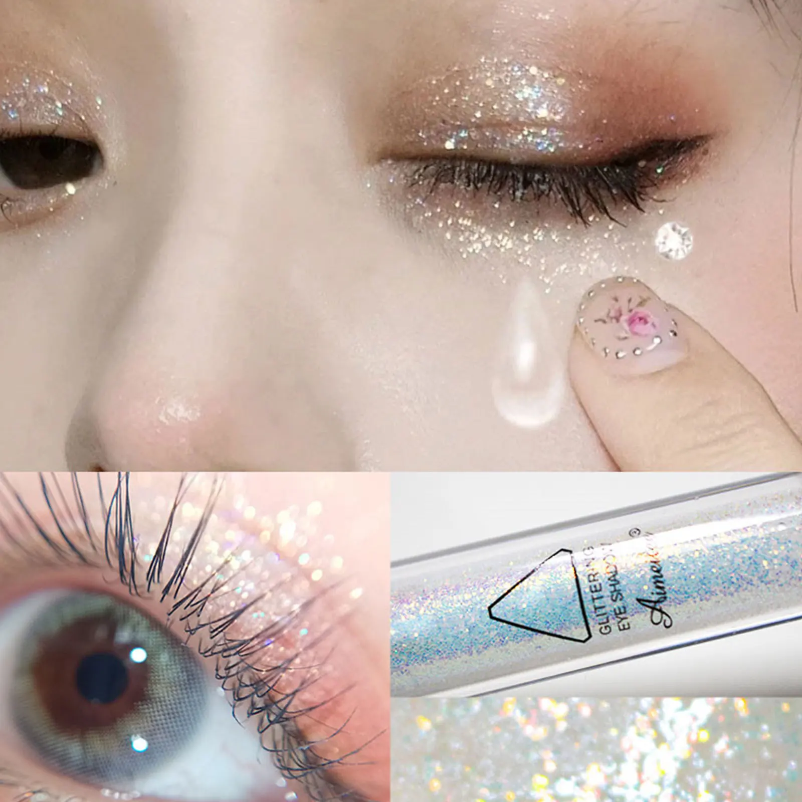 

1pcs Diamond Glitter Eyeshadow Women Makeup Nude Shimmer Liquid Eye Shadow Mineral Pigment Long-Lasting Cosmetics