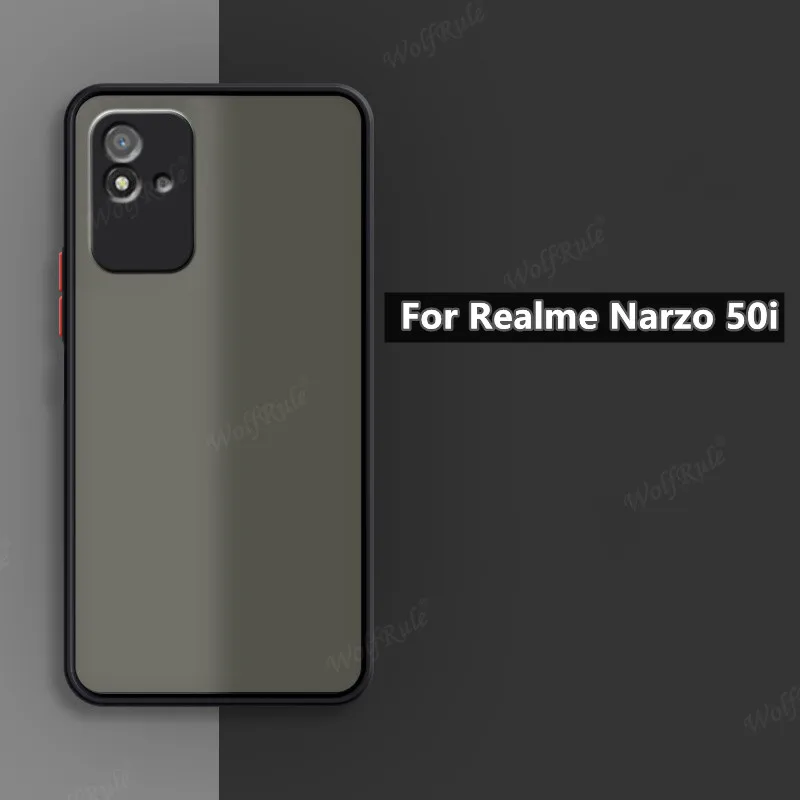 

For Cover OPPO Realme Narzo 50i Case For Realme Narzo 50i Capas Colour Translucent Matte Cover For Realme Narzo 50A 50i Fundas