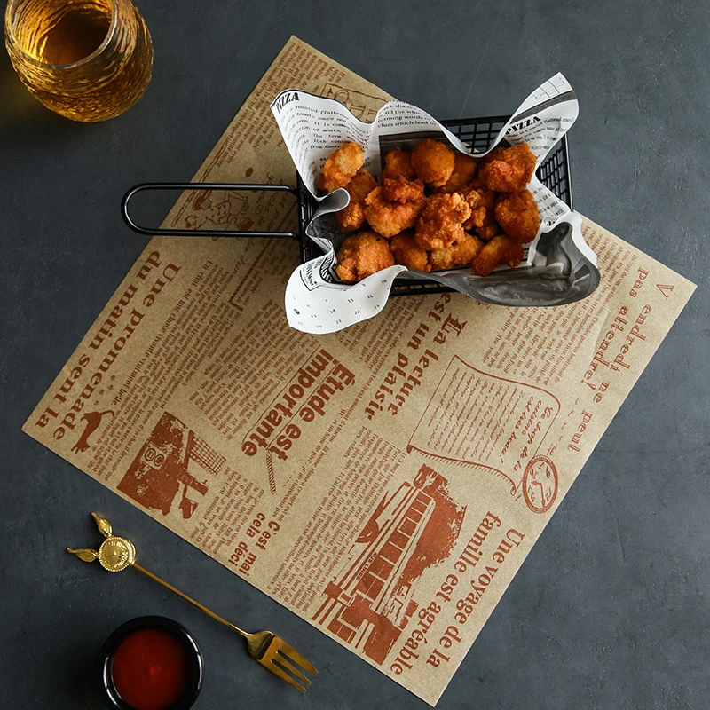Papel de aceite para hornear patatas fritas, 200 piezas, grado alimenticio, para galletas, pan, a prueba de grasa, env&iacute;o gratis-3