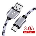 3A USB Type C кабель для быстрой зарядки 3,0, для Xiaom Redmi Note 7, кабель для быстрой зарядки 2 м, для Samsung S9 S10 S8 Plus, USB C