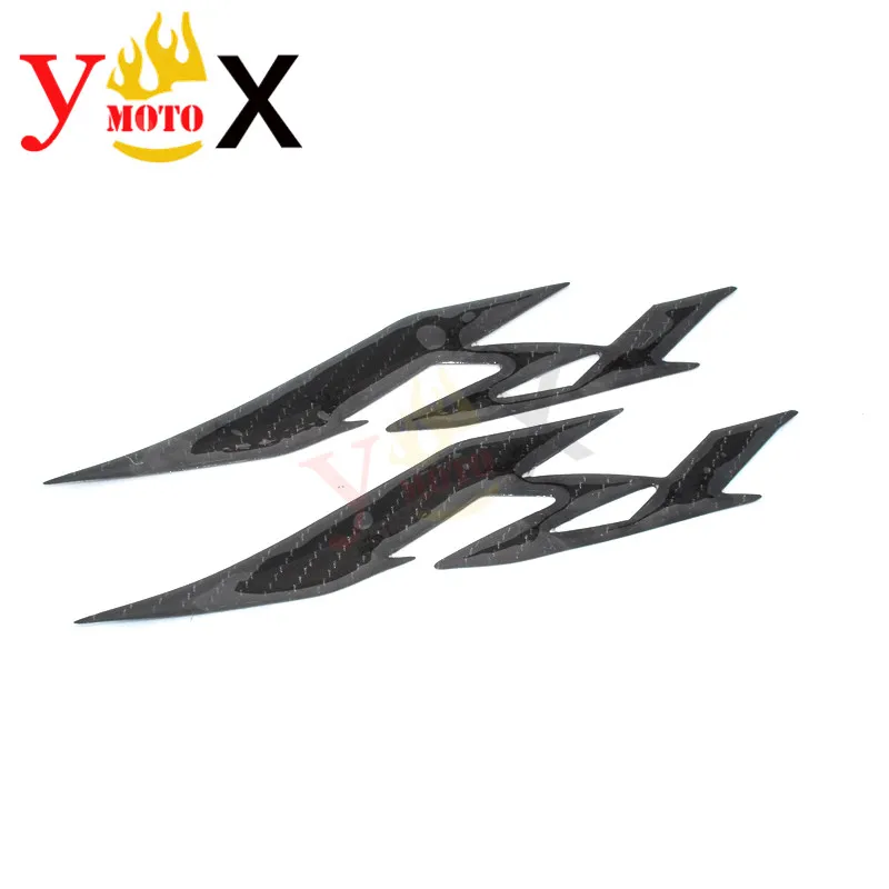 Pair R1 Motorcycle 3D Real Carbon Fiber Logo Emblem Sticker Decal Symbol Mark Side Fairing Badge For Yamaha YZF 1000 YZF-R1 | Автомобили и