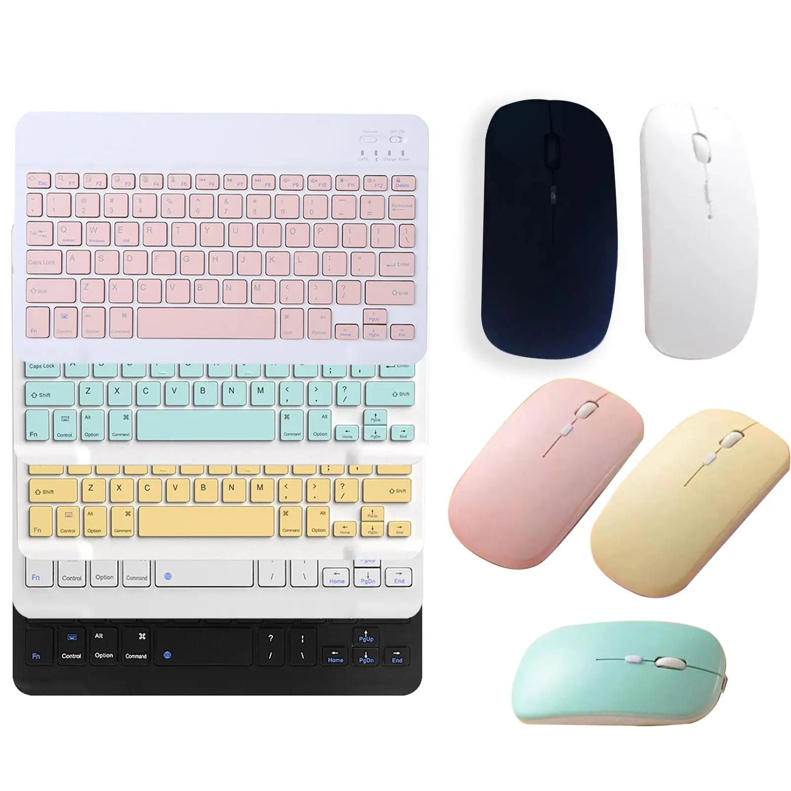 

Universal Ultra-Thin ABS Wireless Keyboard Mini Wireless 3 gears 800/1200/1600DPI Mouse Ipad Charging Bluetooth/2.4G Mouse