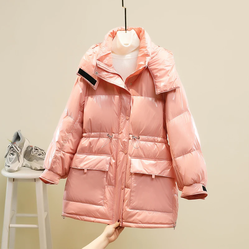 

New Winter Jacket Women 90% White Duck Down Parkas Hooded Thicken Warm Female Down Jackets Purple Yellow Snow Feather Outwear