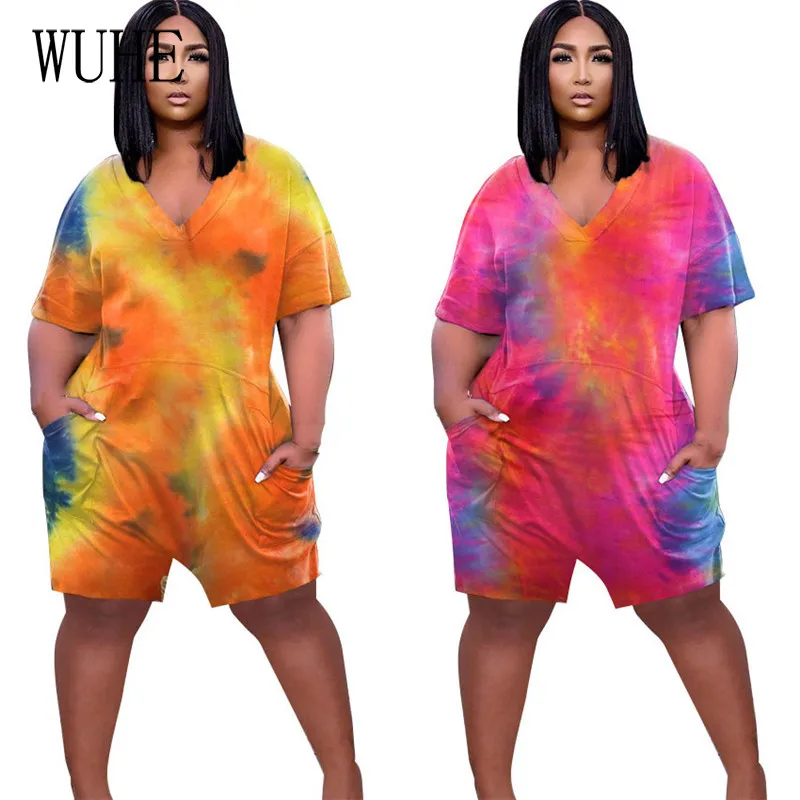 

Повседневные Комбинезоны YEYA для ночного клуба с коротким рукавом и карманами, сексуальный комбинезон с V-образным вырезом и принтом, элеган...