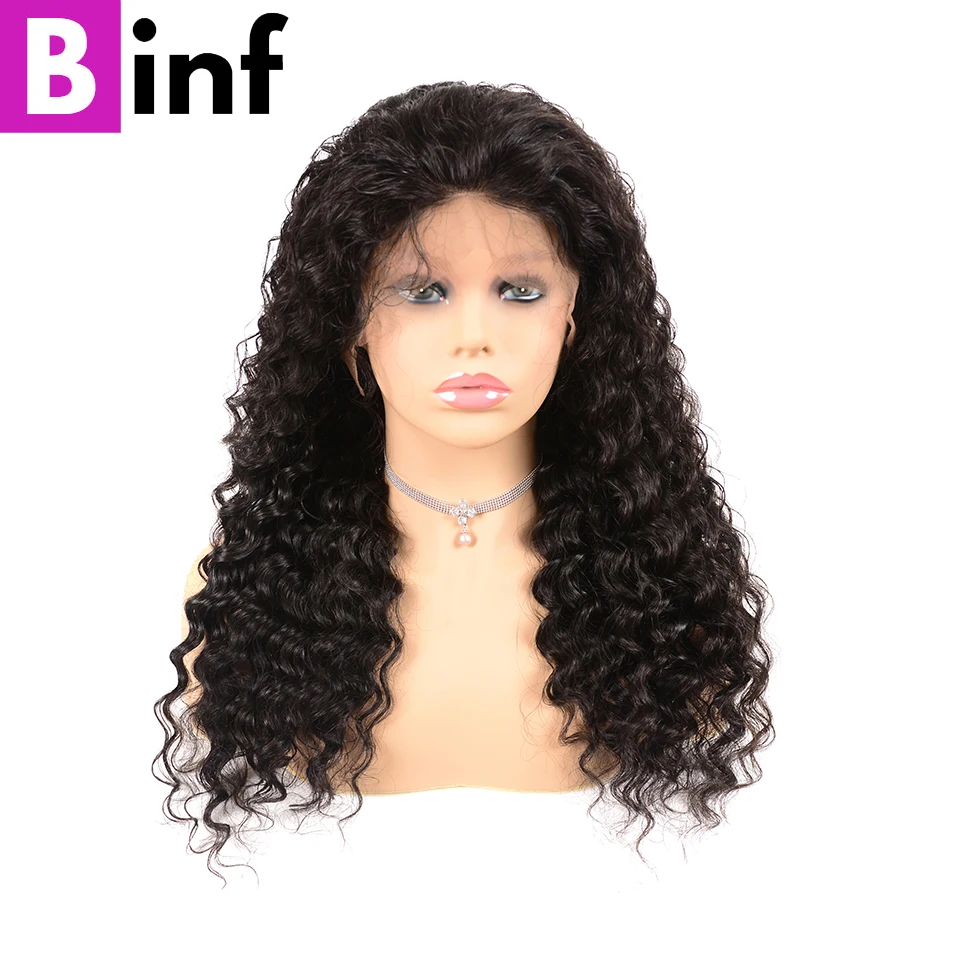 Бразильские глубокие волнистые человеческие волосы парики 360 синтетический