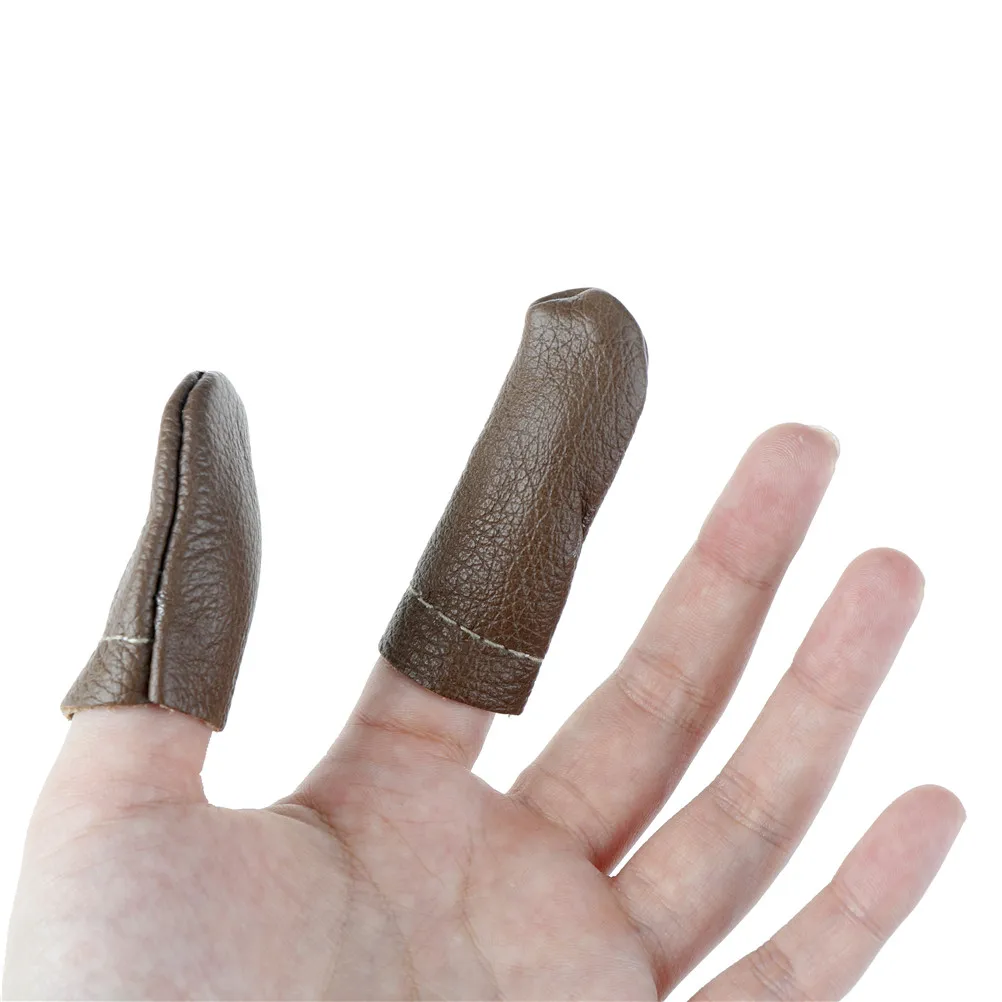 

1 Pair DIY Thumb Index Thimble Finger Protector Leather Needle Felting Guard Hand Craft Embroidery Needlework Accessories