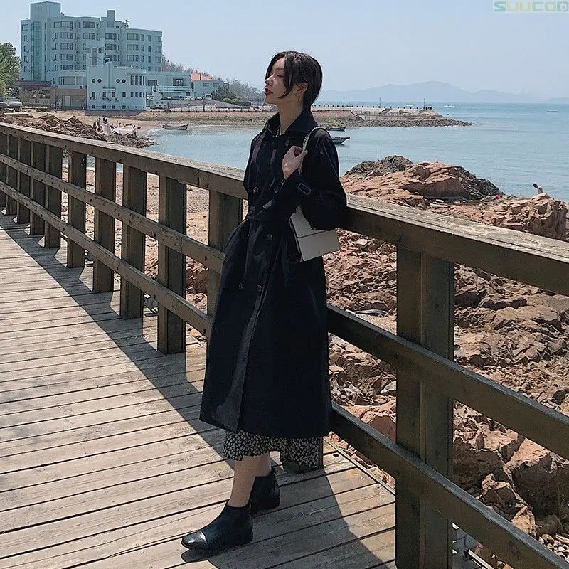 Длинное пальто для женщин черный Цвет Новый 2021 зима женский Макси куртки |