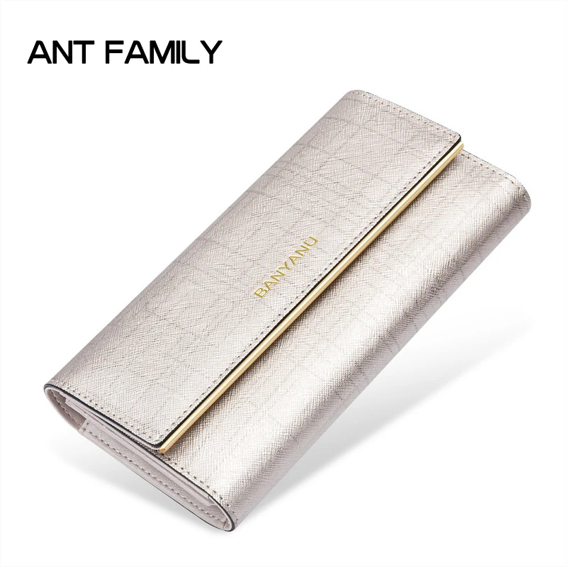 Women Fashion Genuine Leather Wallet Women's Long Luxury Brand Solid Purse Female Clutch Ladies Real Card Holder Wallets | Багаж и