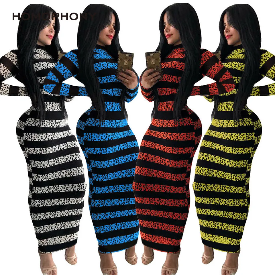 

Homophony Woman Dress Casual Striped Long Sleeve Maxi Dresses for Women Clothes O-Neck Vestido De Mulher Femme Robe Sexy