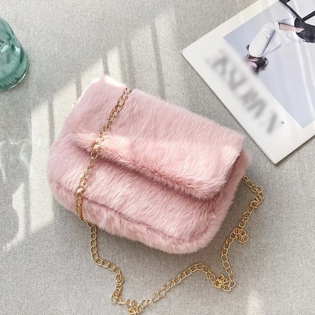 

Autumn And Winter Women Bag Solid Color Soft Plush Shoulder Crossbody Bag For Women Purse Changes Bag Totes Street