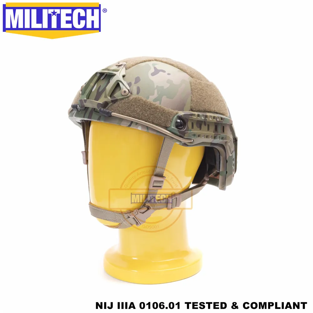 MILITECH баллистический шлем БЫСТРЫЙ MC Делюкс червячный циферблат NIJ уровень IIIA 3A высокий срез ISO сертифицированный Twaron Пуленепробиваемый Шлем DEVGRU