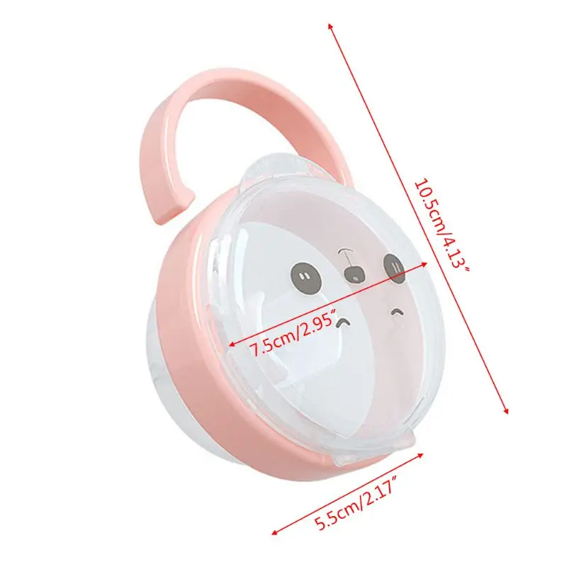 

Baby Pacifier Storage Box Cartoon Panda Pattern Pacifiers Nipple Transparent Dust Boxes Portable L41D