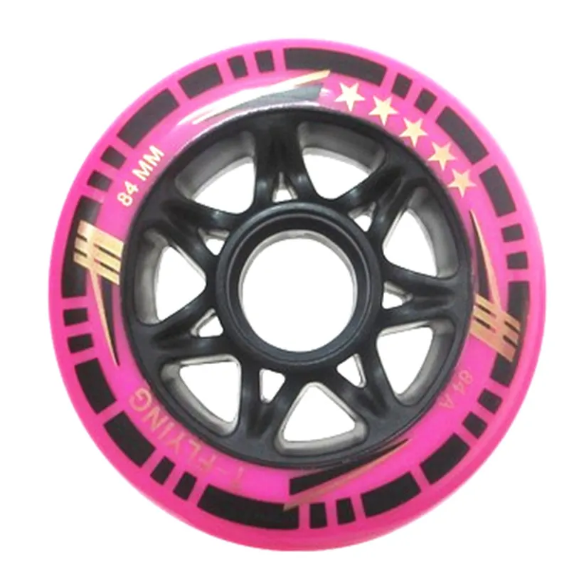 Pink 84mm Only 84 мм 84A высокое отскок роликовые коньки колеса для Powerslide для MPC для CITYRUN Синий Серебряный Розовый Черный скоростные гонки катание 8 шт/партия - Цвет: Pink 84mm Only