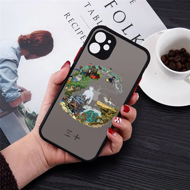 

Totoro Spirited Away Ghibli Miyazaki Cartoon Phone Cases matte transparent For iphone 7 8 11 12 plus mini x xs xr pro max cover