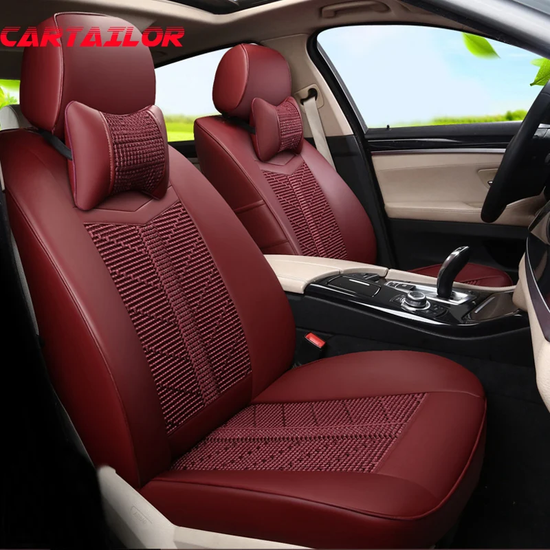 

CARTAILOR Custom Car Seat Cover Set for Chevrolet Spark Seat Covers Cars Seats Leather PU Protector Auto Seat Cushions Supports