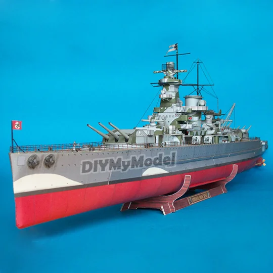 DIYMyModeI-rompecabezas de pel&iacute;cula hecho a mano, modelo de papel de battleship grafspe 1:200-1