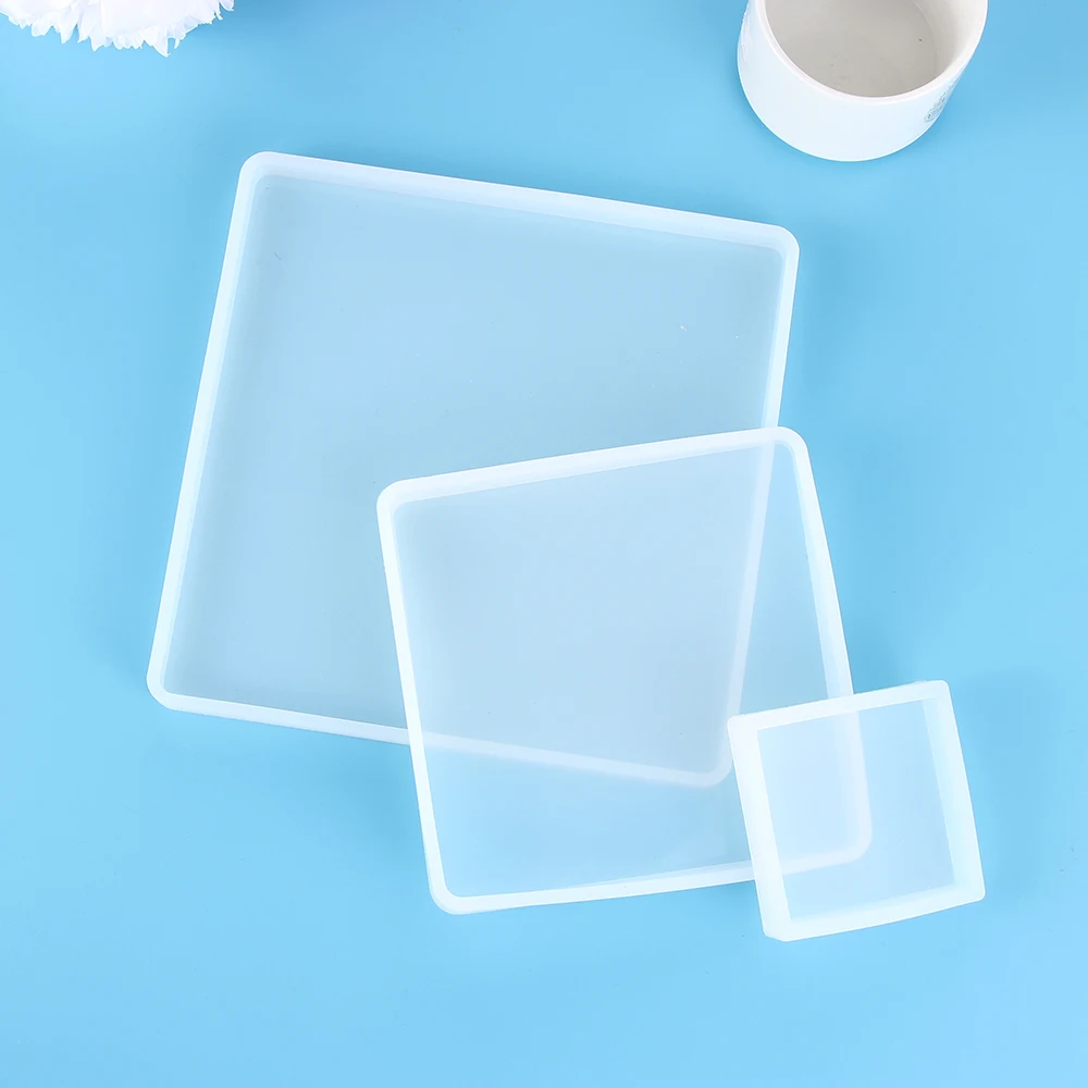Transparent Fluid Arts Square Coaster Resin Casting Molds Silicone Epoxy Jewelry Pendant Agate Making Mould Tool DIY Accessories | Дом и сад