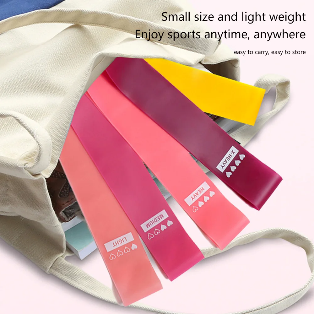 

5pcs Resistance Bands Set Elastic Squat Stretching Hip Lifting Tension Silicone Exercise Bands For Yoga Training Pilates Fitness
