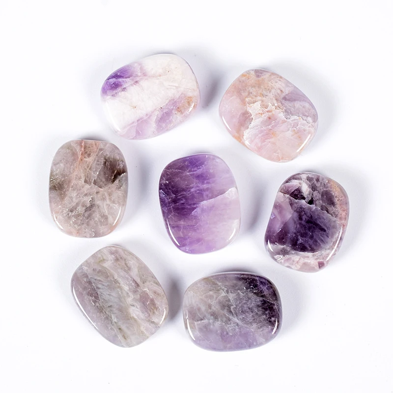 

Natural Amethyst Worry Palm Stone 2.5*2CM Mineral Quartz Slice Chakra Set Reiki Healing Energy Power Meditation Spiritual Growth