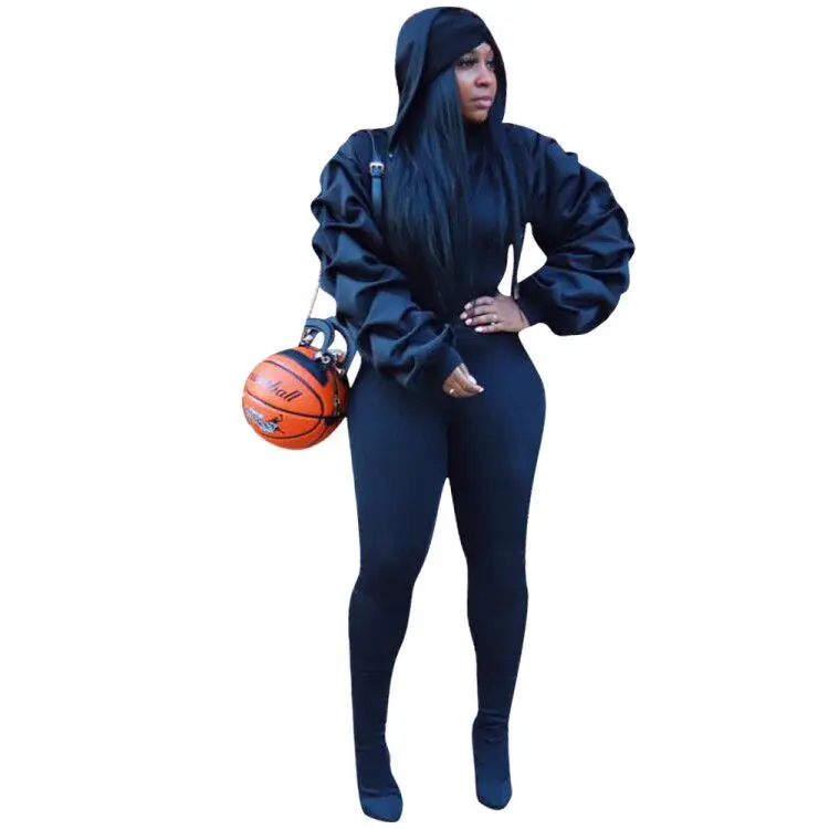 Женский спортивный костюм из двух предметов однотонный Повседневный Спортивный