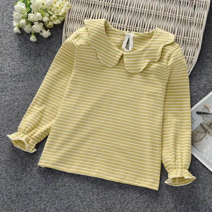 Футболка с длинными рукавами для маленьких девочек на весну осень и зиму