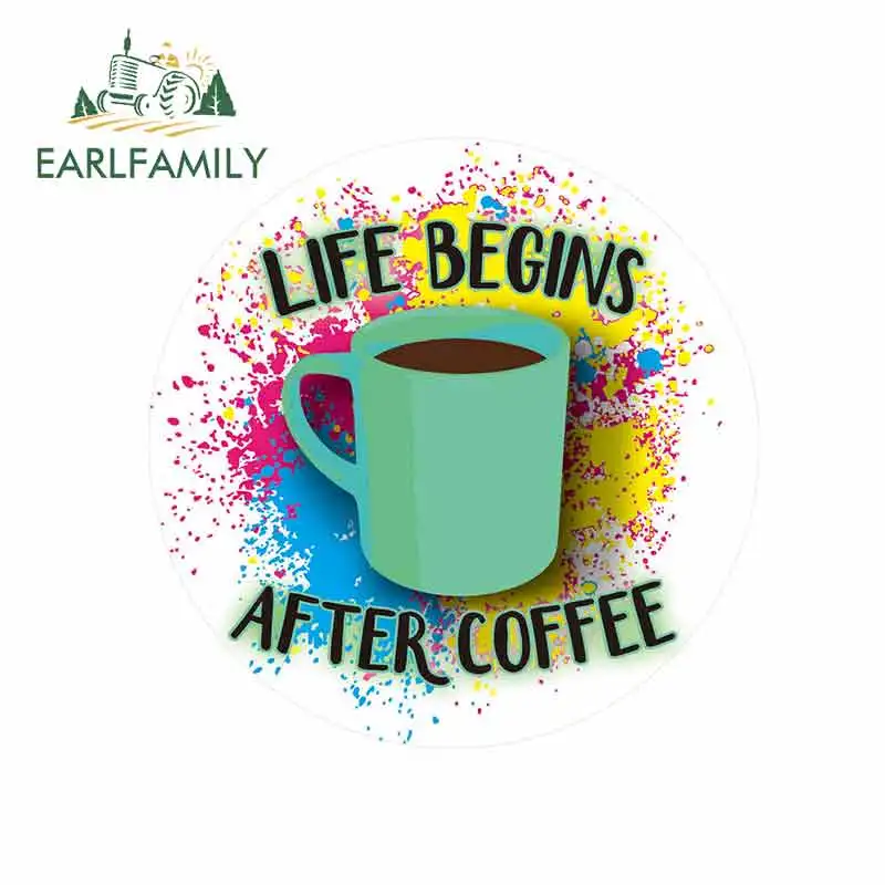 EARLFAMILY 13 см x для жизни начинается после кофе аниме виниловые наклейки на машину JDM