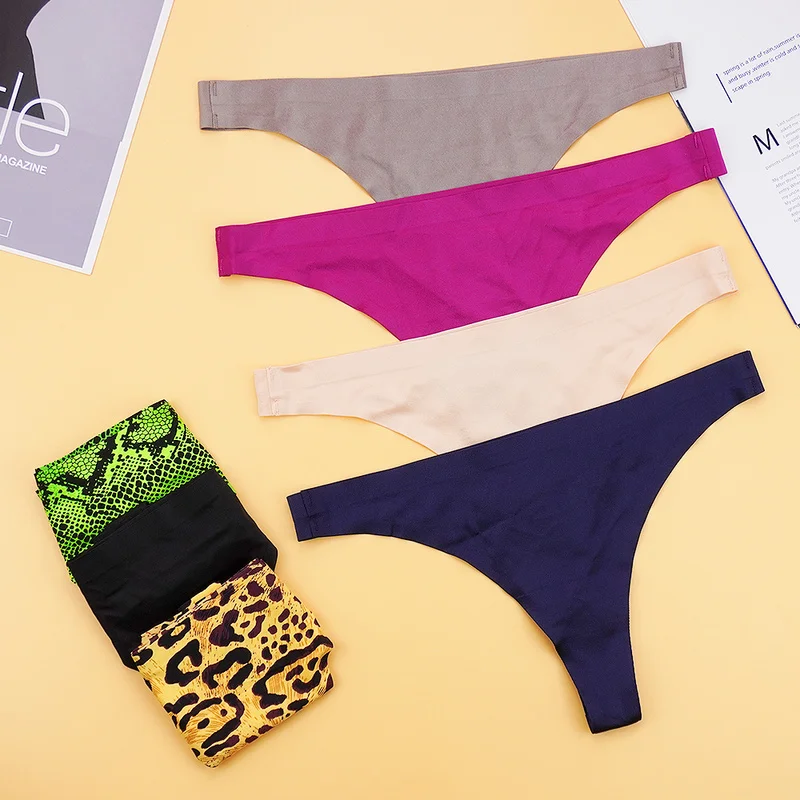 Стринги женские 3 шт./лот сексуальные стринги шелковые Бесшовные трусики