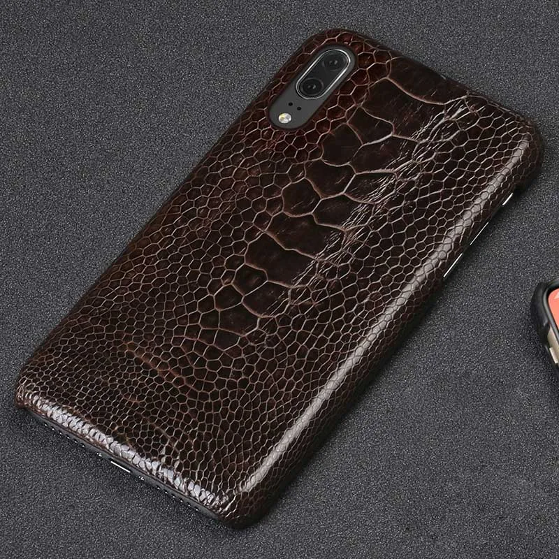 Brown Чехлы для телефонов huawei P20 P30 Lite mate 10 20 lite Pro Y6 Y9 P Smart Ostrich Foot Case для Honor 7X8X9 10 lite case - Цвет: Brown